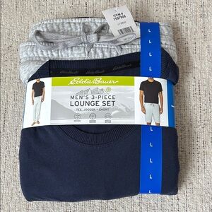 Eddie Bauer Men's 3-Piece Lounge Set in Navy and Gray